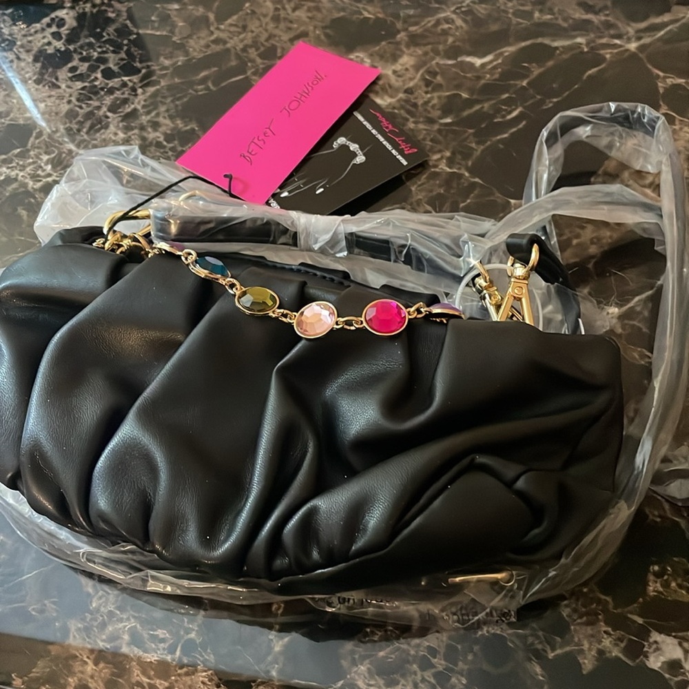 Betsey Johnson Party Black Shoulder Bag - Picture 8 of 12